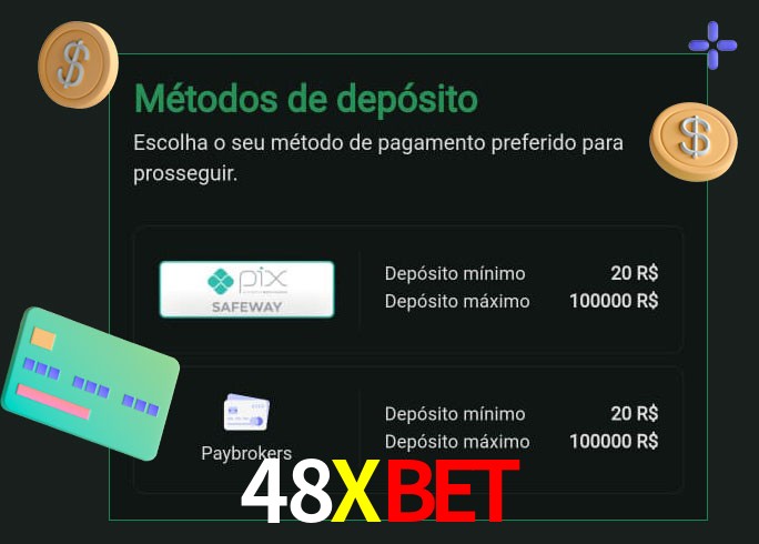 O cassino 48Xbet oferece uma grande variedade de métodos de pagamento